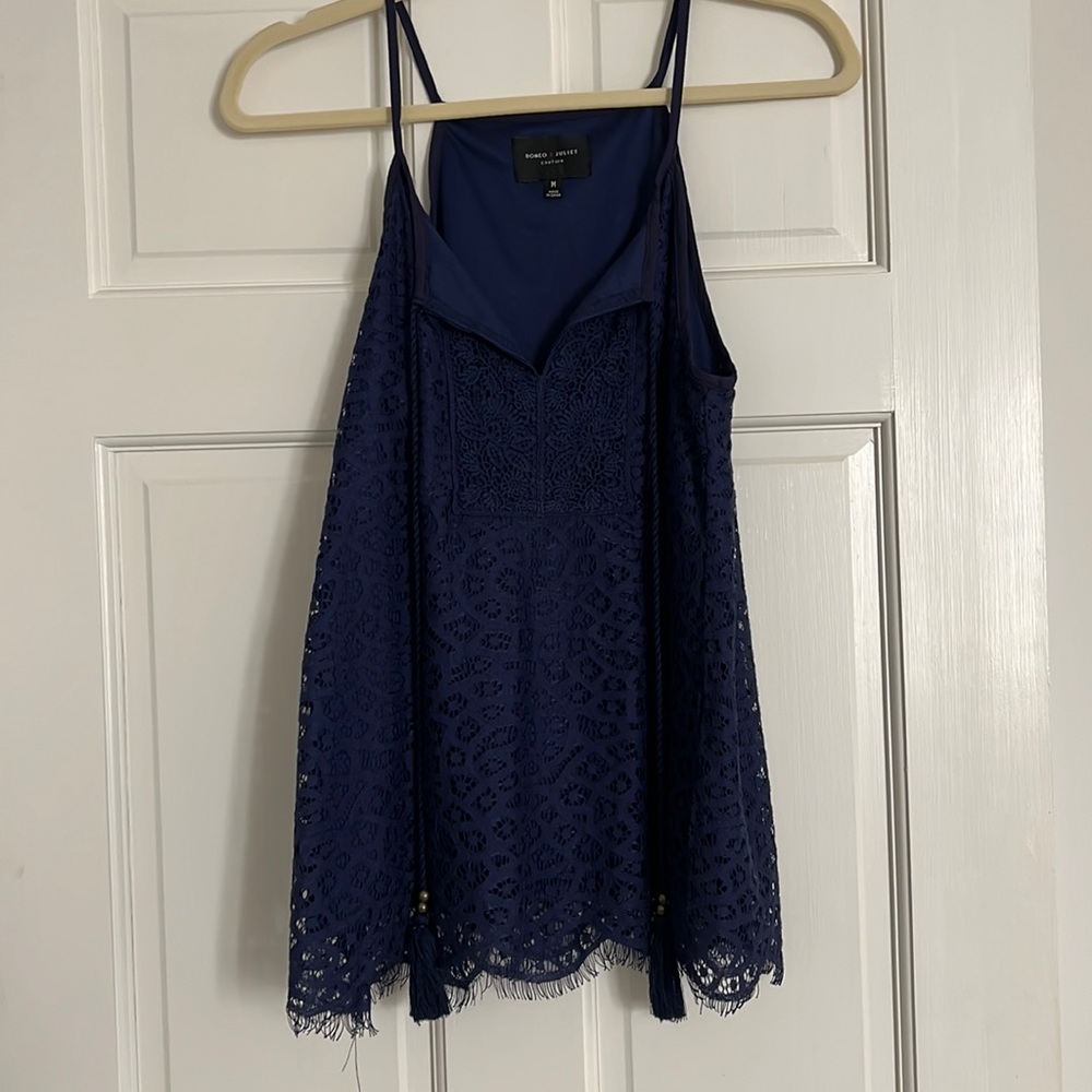 Navy Blue Lace Tank
